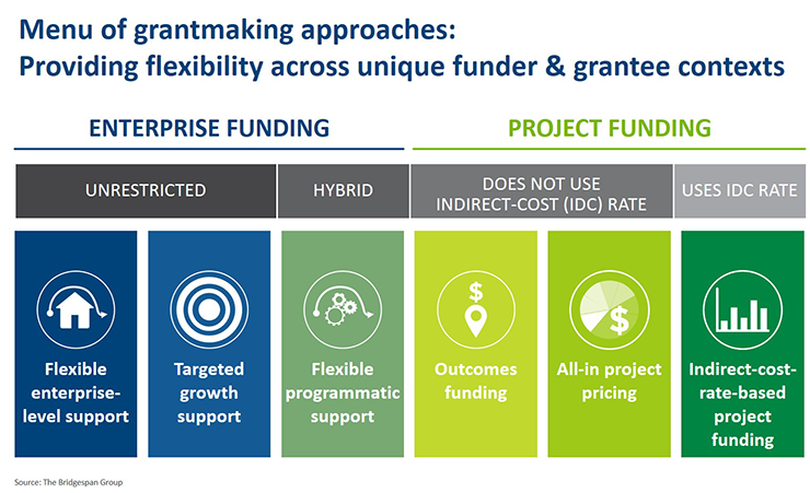 Infographic: Menu of Grantmaking Approaches: Enterprise Funding/Project Funding