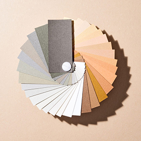 Various color cards on a palette selector